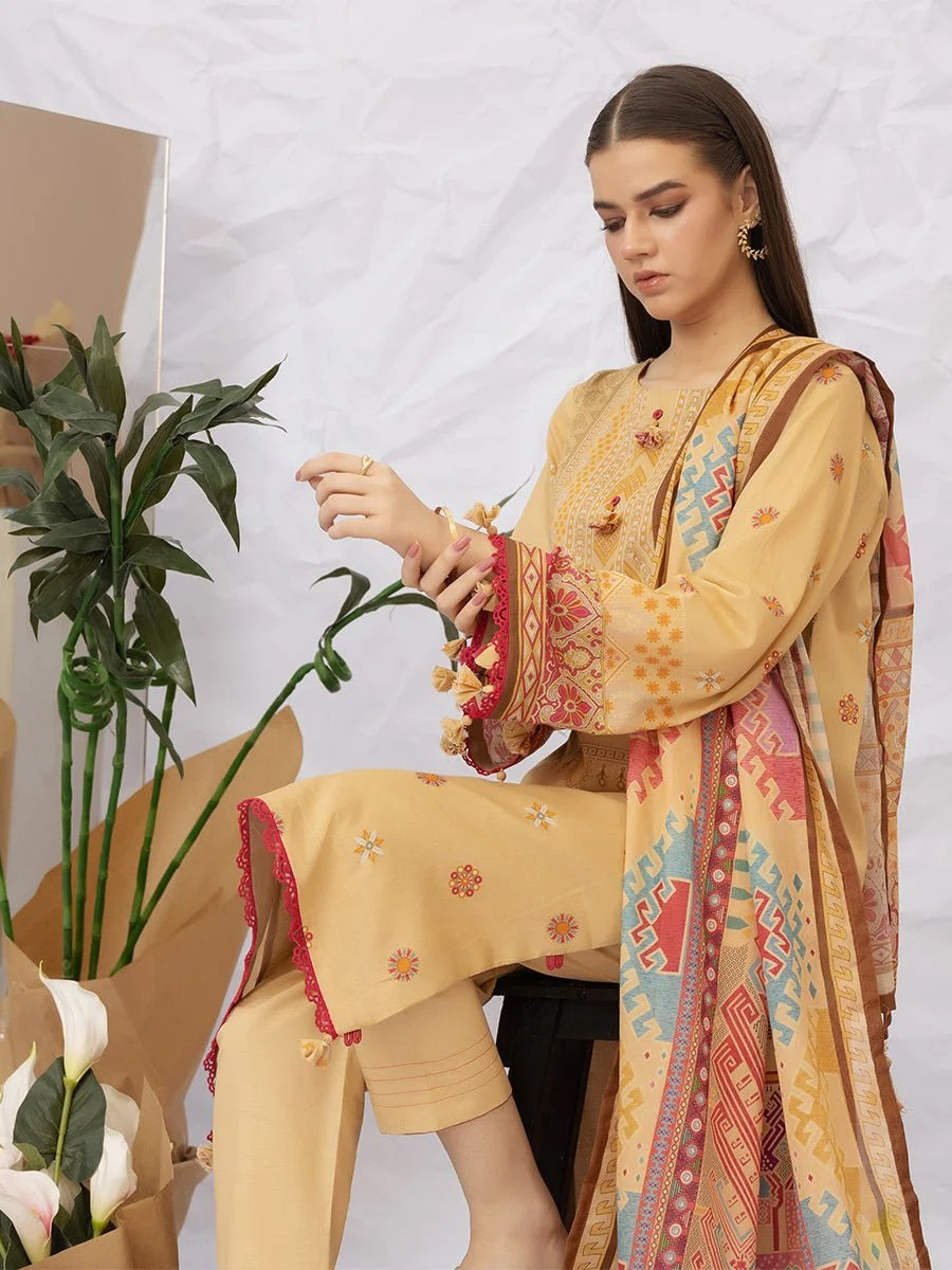 Aghaaz by Salitex Printed Lawn Dress 3 Piece Unstitched - UNS23AC006UT
