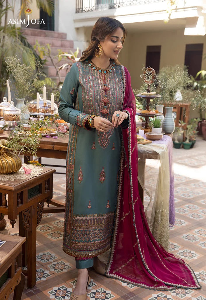 Zarq Barq By Asim Jofa Embroidered Suits Unstitched 3 Piece AJZB-06 - Eid Collection