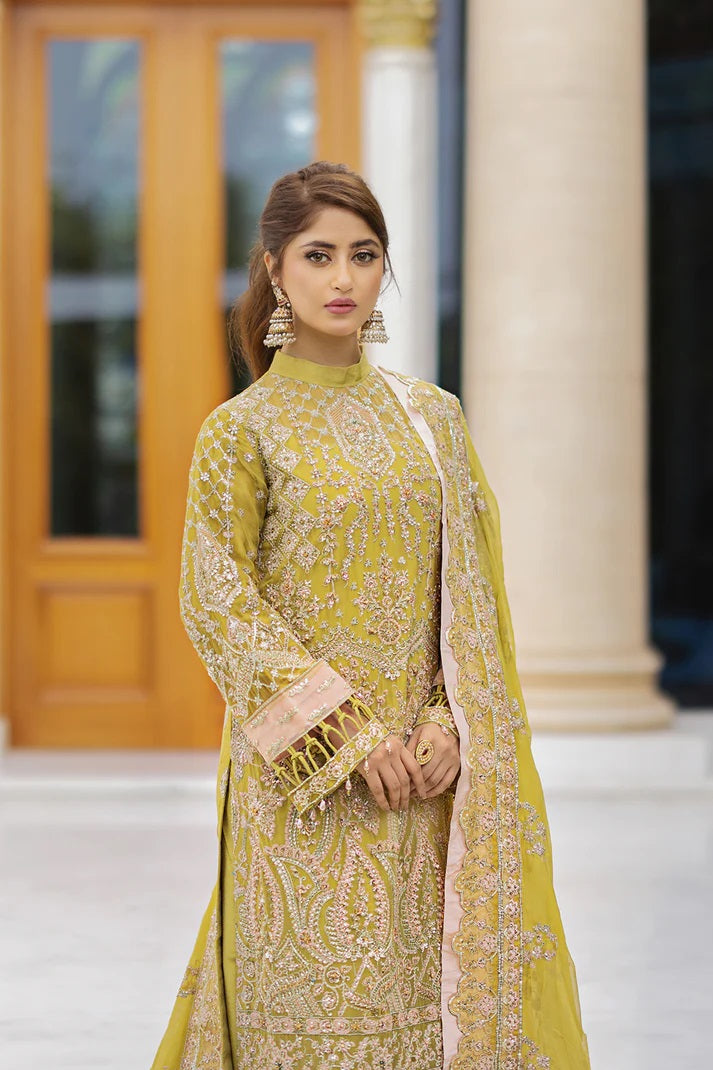 Ishq Aatish by Emaan Adeel Embroidered Chiffon Suits Unstitched 3 Piece EA23IA-06 Farah - Luxury Collection