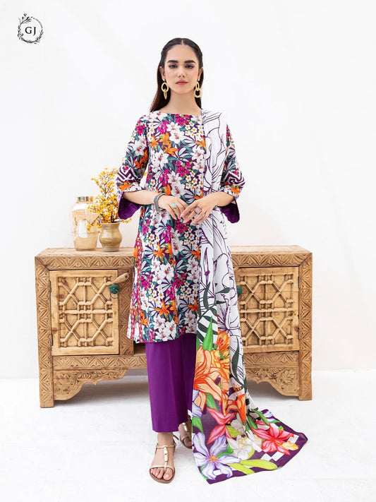 Aviva by GJ Digital Printed Lawn 2 piece Unstitched - GJAV23-A7