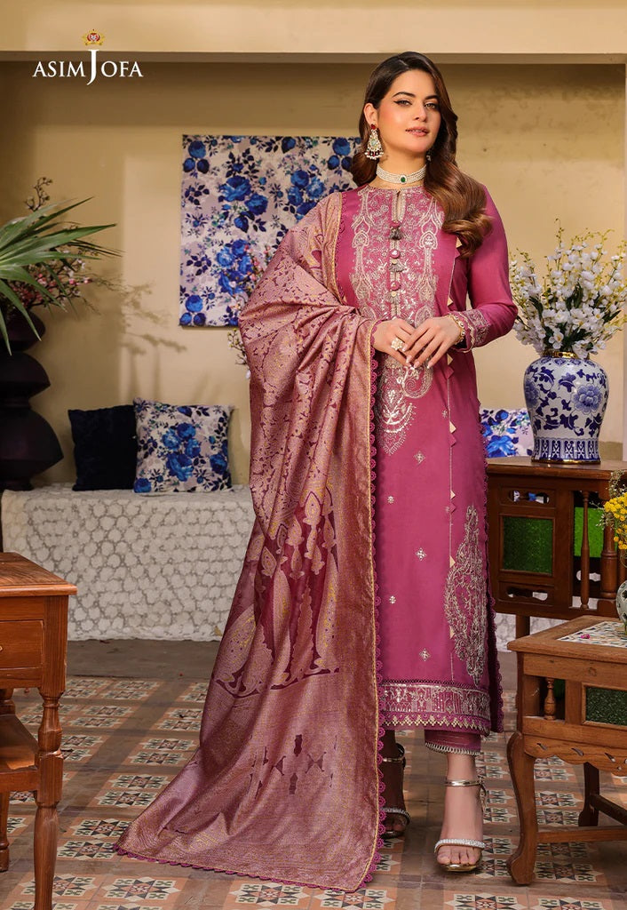 Zarq Barq By Asim Jofa Embroidered Suits Unstitched 3 Piece AJZB-07 - Eid Collection