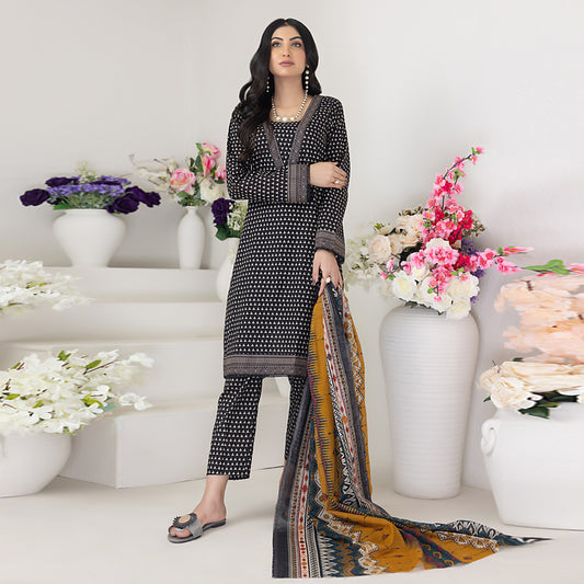 Identic Separates Printed Lawn 3 piece Unstitched dress - IDS-10-07 - Summer Collection