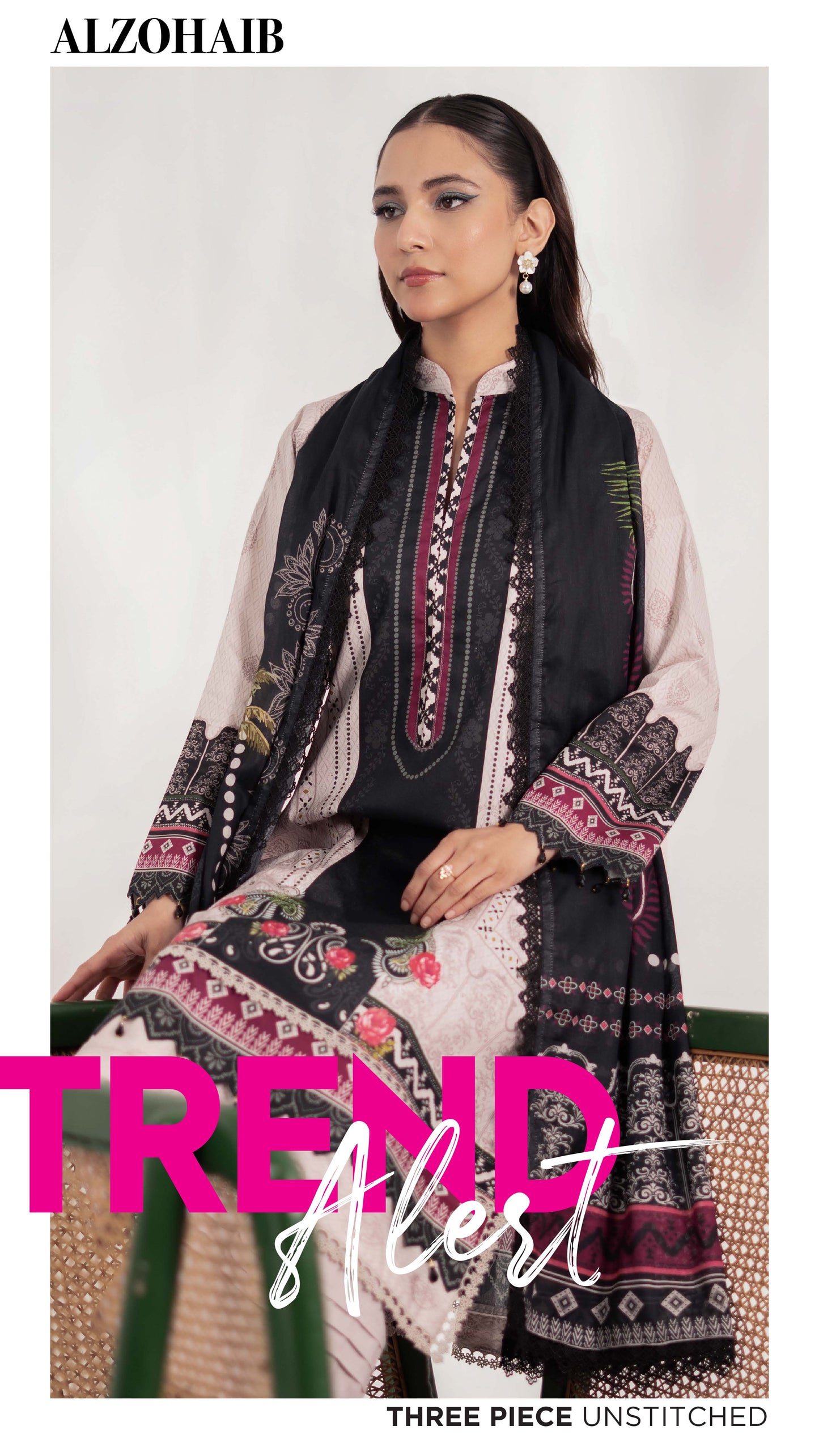 Colors by AlZohaib Textile Digital Printed 3 Piece Lawn Unstitched Dress - D07 Summer Collection