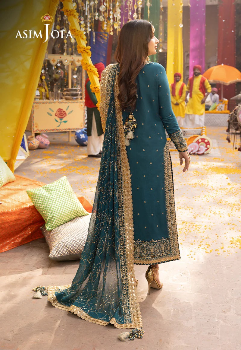 Chamak Damak by Asim Jofa Embroidered Suits Unstitched 3 Piece AJCD-07 - Festive Collection