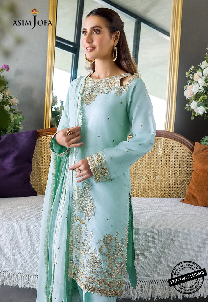 Asim Jofa Embroidered Lawn Suits Unstitched 3 Piece AJCK-07 - Eid Collection