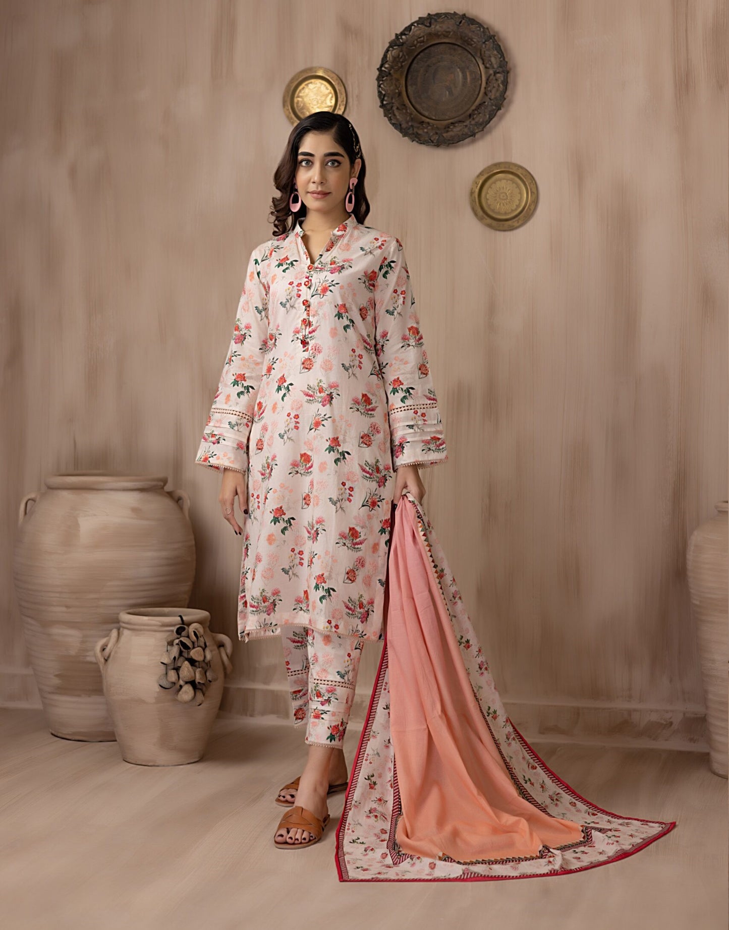 Identic Separate Mid Summer Printed Cotton 3 Piece Unstitched - ISMSC3 - 07