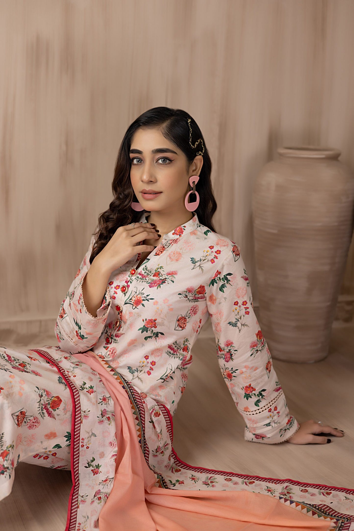 Identic Separate Mid Summer Printed Cotton 3 Piece Unstitched - ISMSC3 - 07