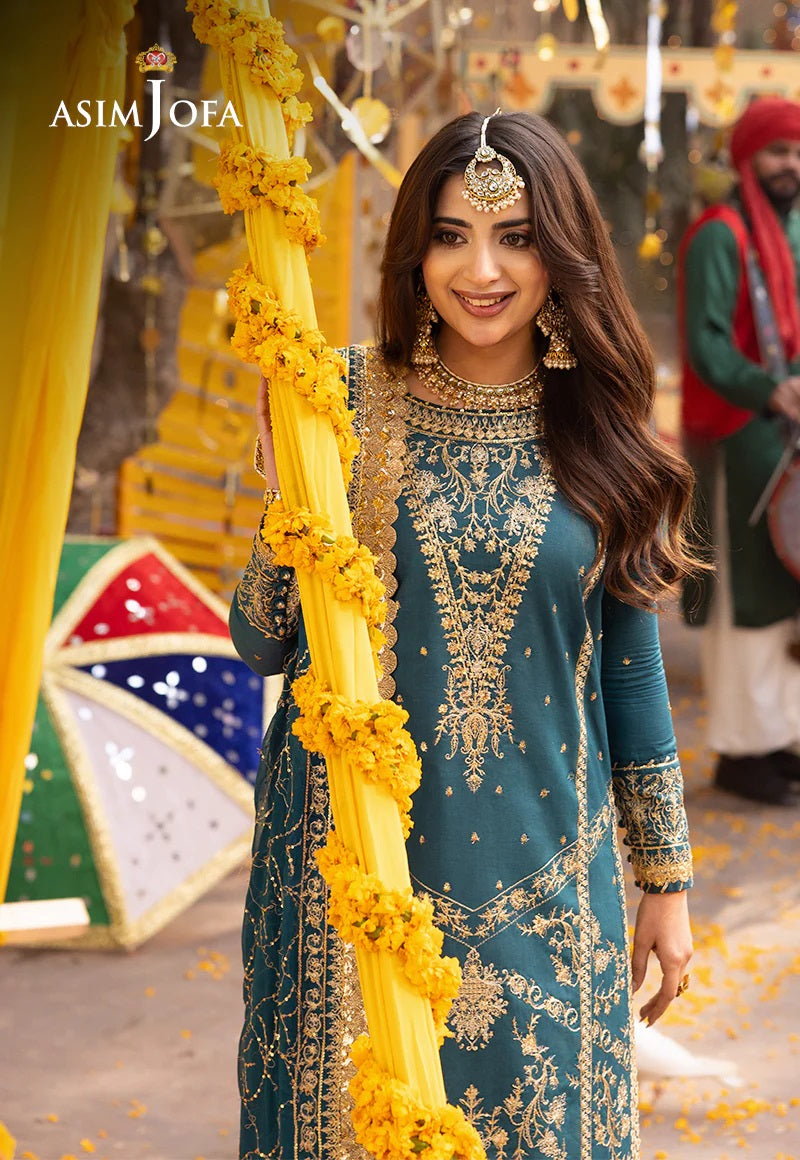 Chamak Damak by Asim Jofa Embroidered Suits Unstitched 3 Piece AJCD-07 - Festive Collection