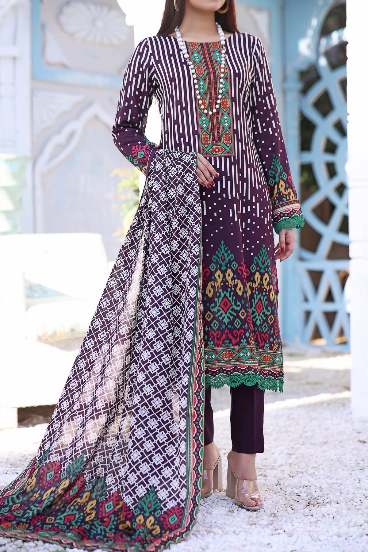 Daman By VS Textiles Printed Lawn Suits Unstitched 3 Piece VS23-808-B - Summer Collection