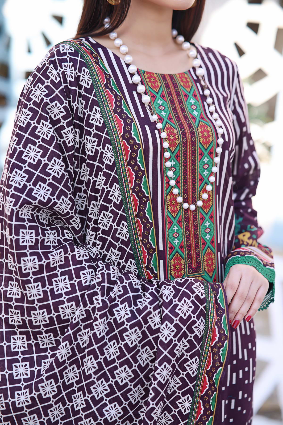 Daman By VS Textiles Printed Lawn Suits Unstitched 3 Piece VS23-808-B - Summer Collection