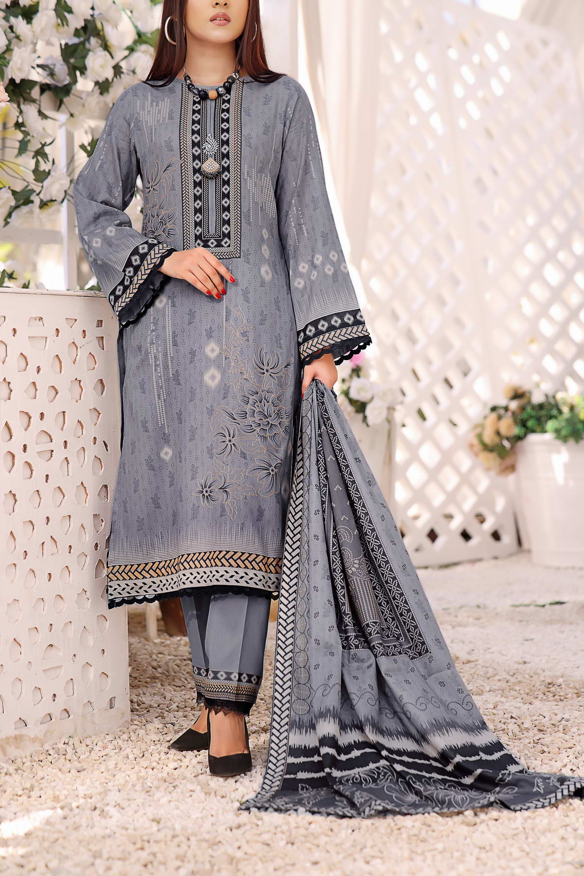 Daman By VS Textiles Printed Lawn Suits Unstitched 3 Piece VS23-809-B - Summer Collection