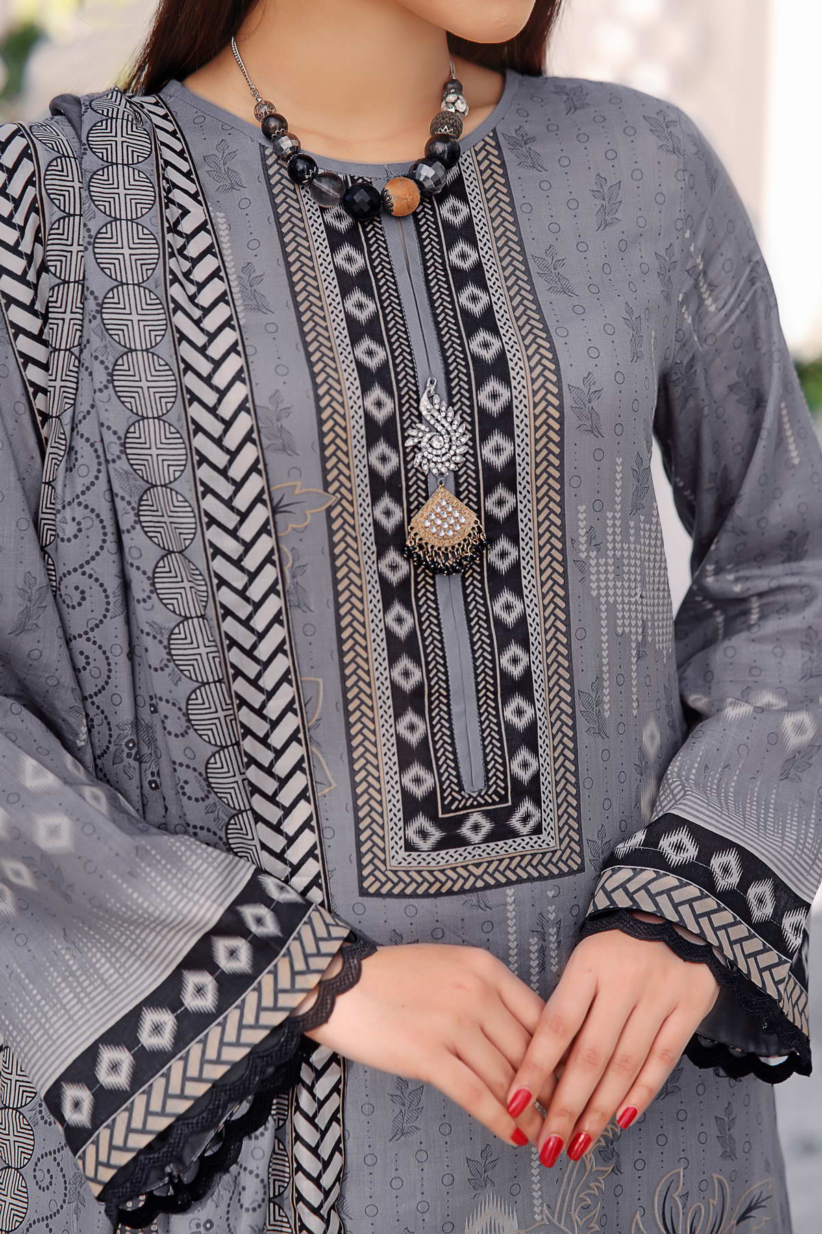 Daman By VS Textiles Printed Lawn Suits Unstitched 3 Piece VS23-809-B - Summer Collection