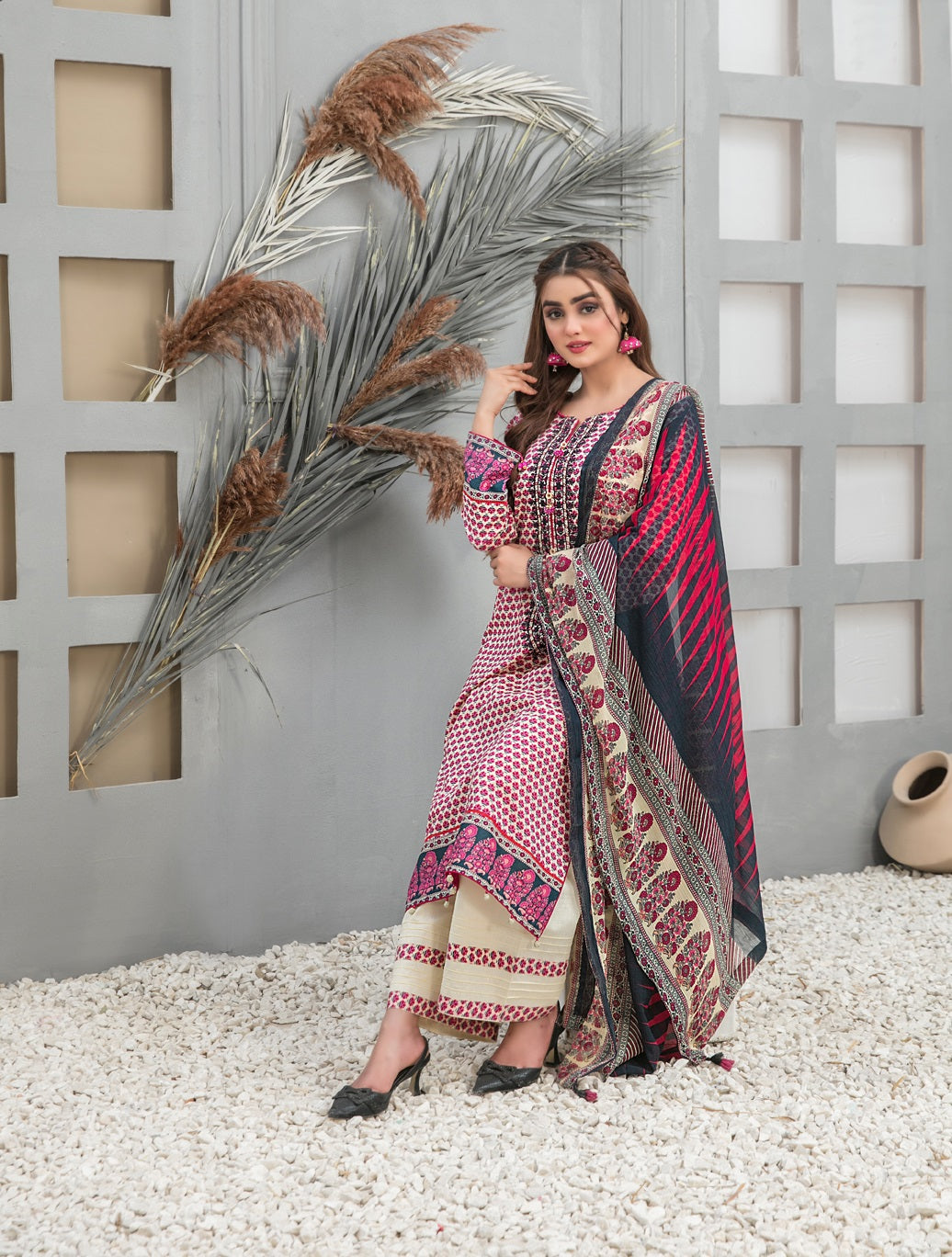 Devina by Tawakkal Embroidered Lawn Dress 3 Piece Unstitched - D-8741