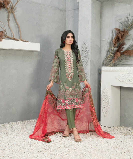 Devina by Tawakkal Embroidered Lawn Dress 3 Piece Unstitched - D-8748