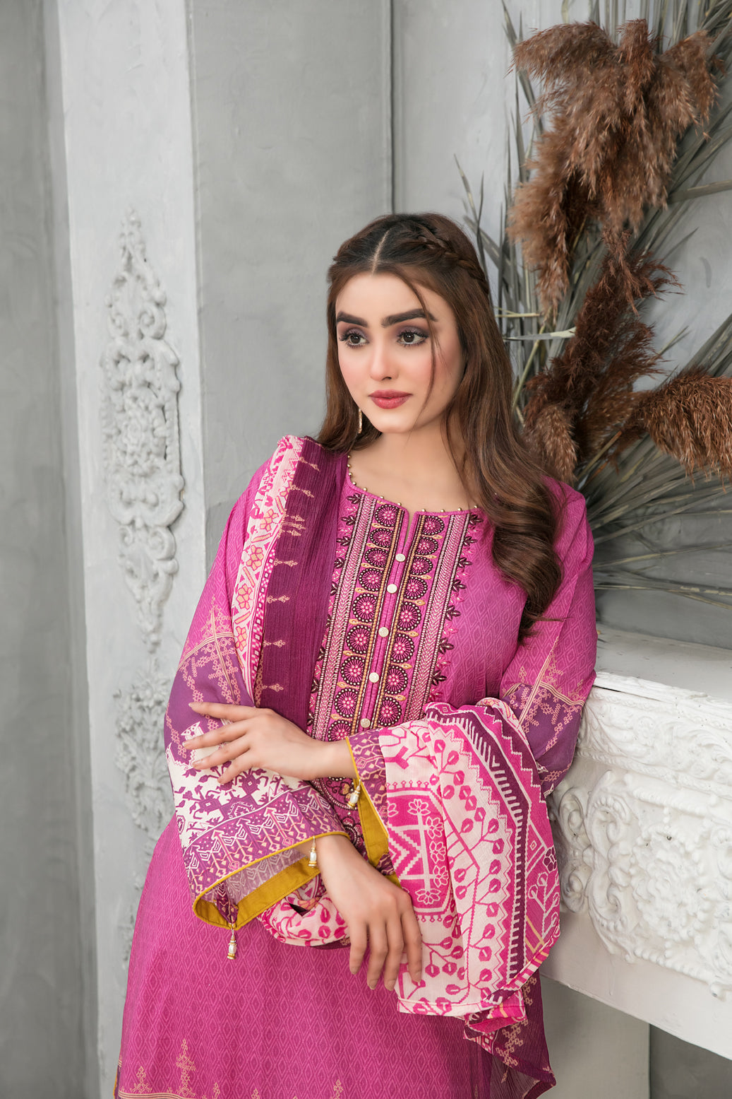 Devina by Tawakkal Embroidered Lawn Dress 3 Piece Unstitched - D-8749