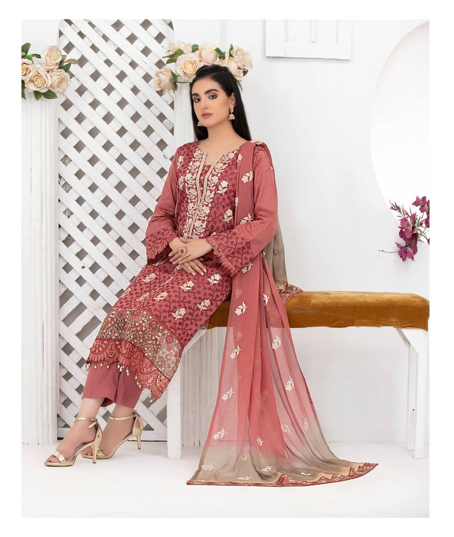 Ophelia by Tawakkal Chikankari Lawn 3pc Semi Stitched Dress - D-8884a