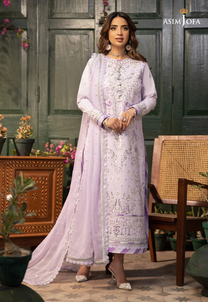 Zarq Barq By Asim Jofa Embroidered Suits Unstitched 3 Piece AJZB-08 - Eid Collection