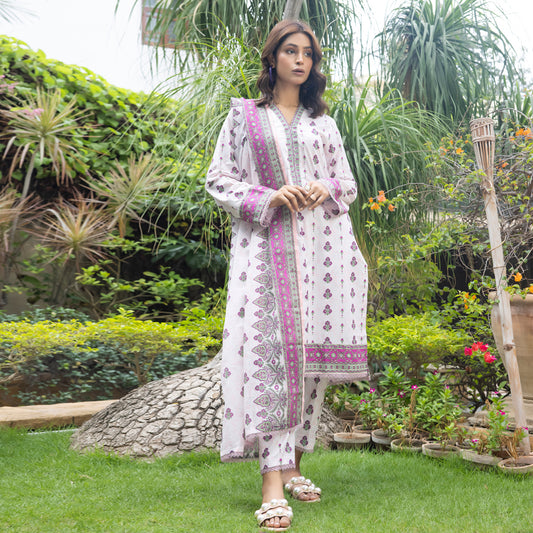 Identic Separates Printed Lawn 3 piece Unstitched dress - IDS-10-08 - Summer Collection