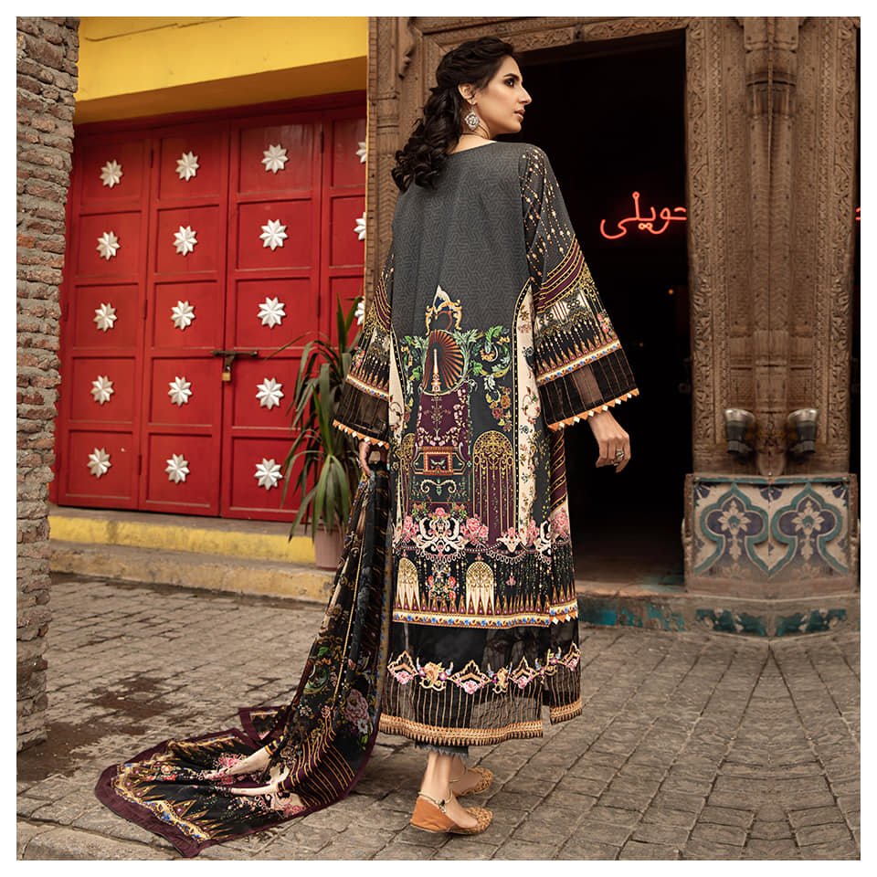 Morja by Gull Jee Embroidered Lawn Unstitched 3 Piece Dress - MJ2102A8