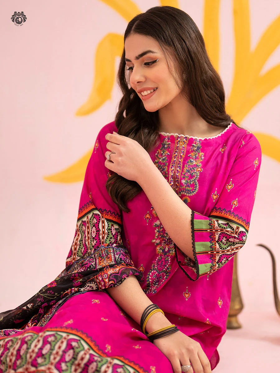 Rang Pasand by Gulljee Embroidered Lawn Unstitched 3 Piece Dress - GRP2406A8