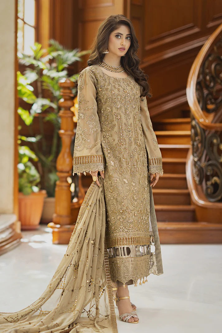 Ishq Aatish by Emaan Adeel Embroidered Chiffon Suits Unstitched 3 Piece EA23IA-08 Zora - Luxury Collection