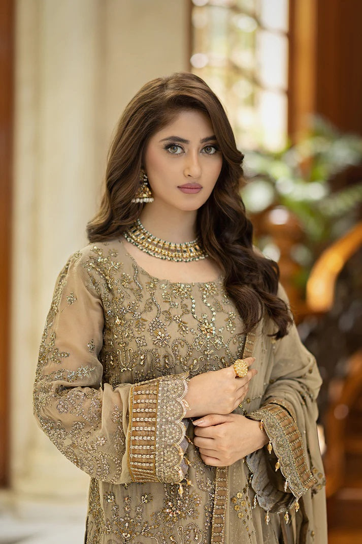 Ishq Aatish by Emaan Adeel Embroidered Chiffon Suits Unstitched 3 Piece EA23IA-08 Zora - Luxury Collection