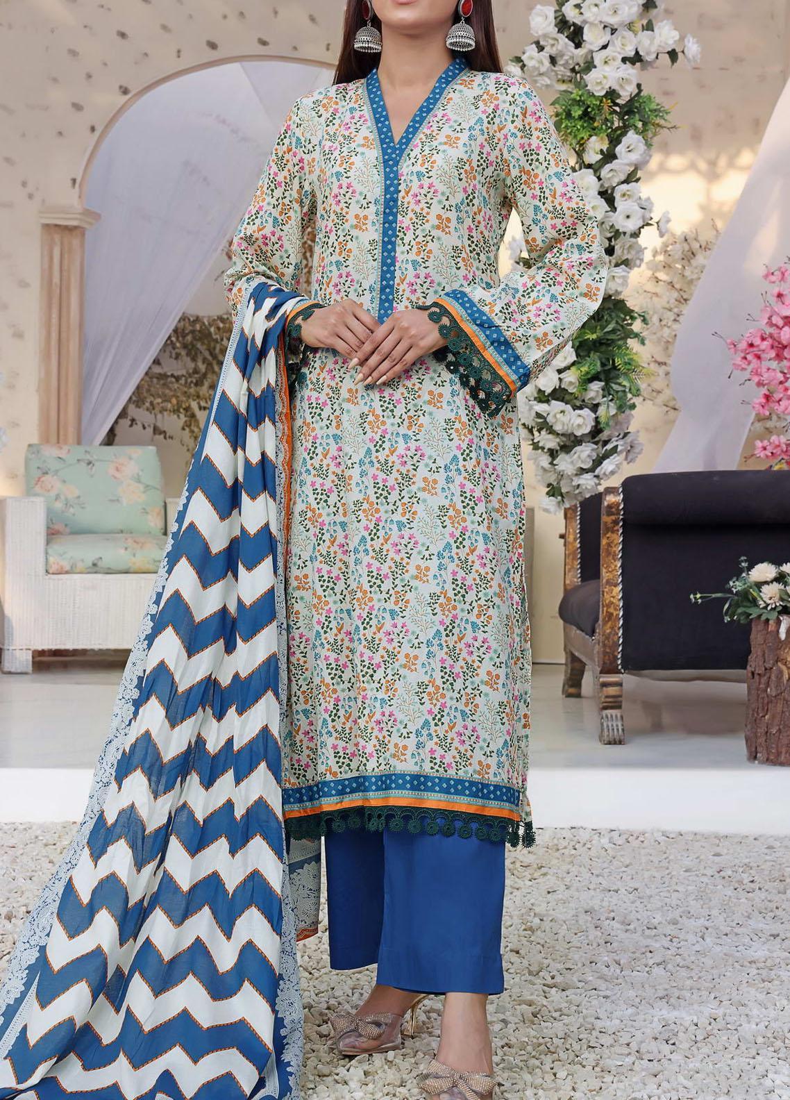 VS Signature Printed Lawn Suits Unstitched 3 Piece VS23-D901-A