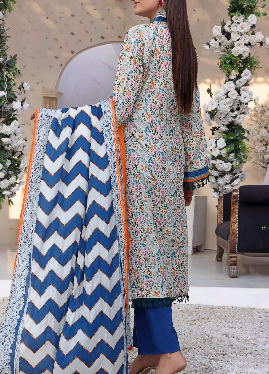 VS Signature Printed Lawn Suits Unstitched 3 Piece VS23-D901-A