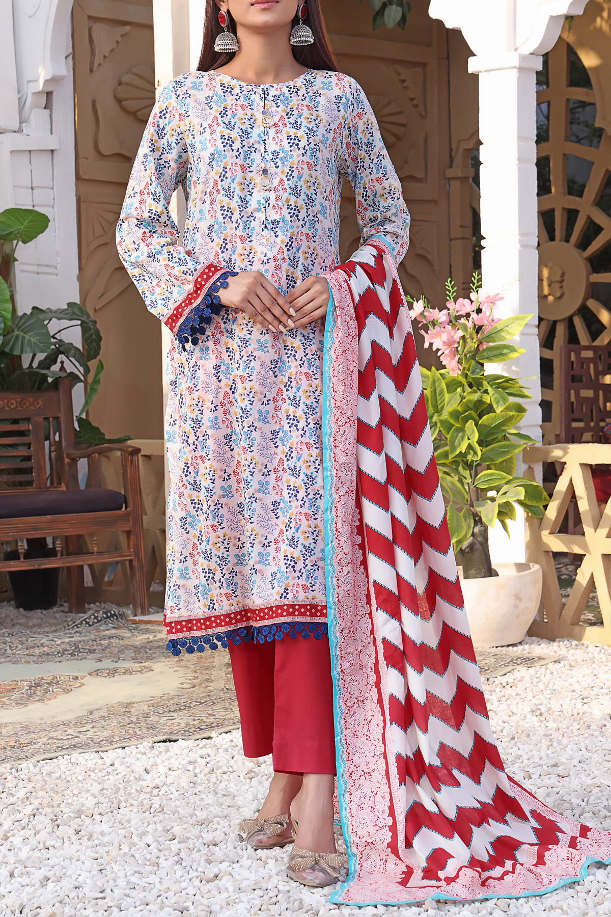 VS Signature Printed Lawn Suits Unstitched 3 Piece VS23-D901-B