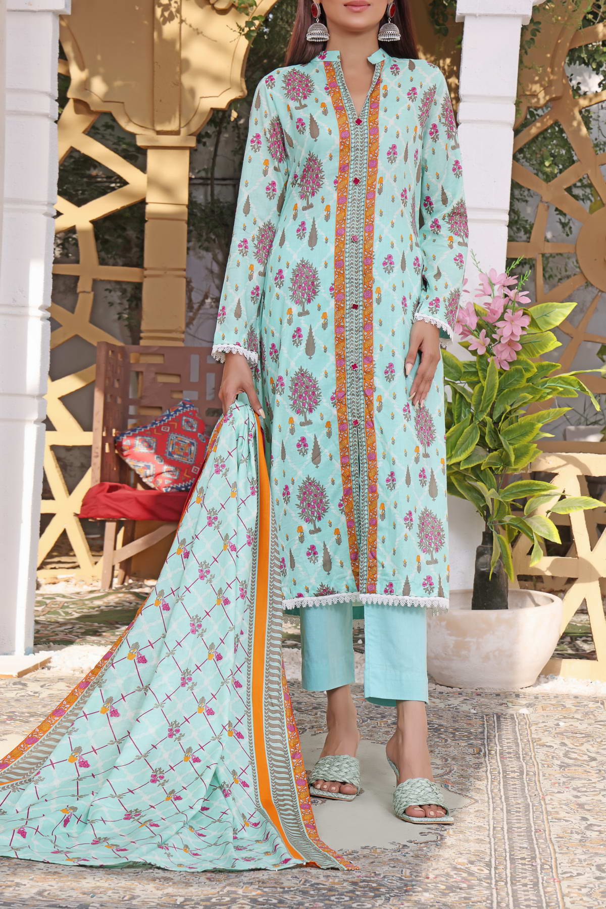 VS Signature Printed Lawn Suits Unstitched 3 Piece VS23-D902-B