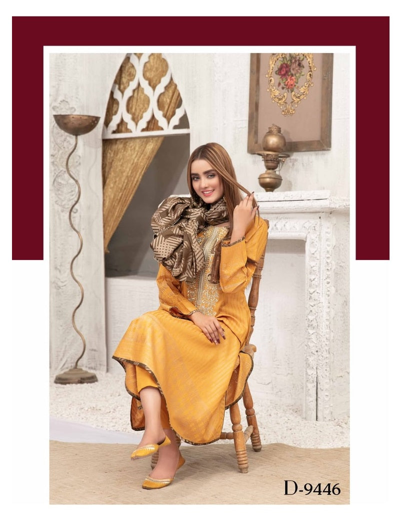 Leticia by Tawakkal Embroidered Broshia Unstitched 3 Piece - D9446