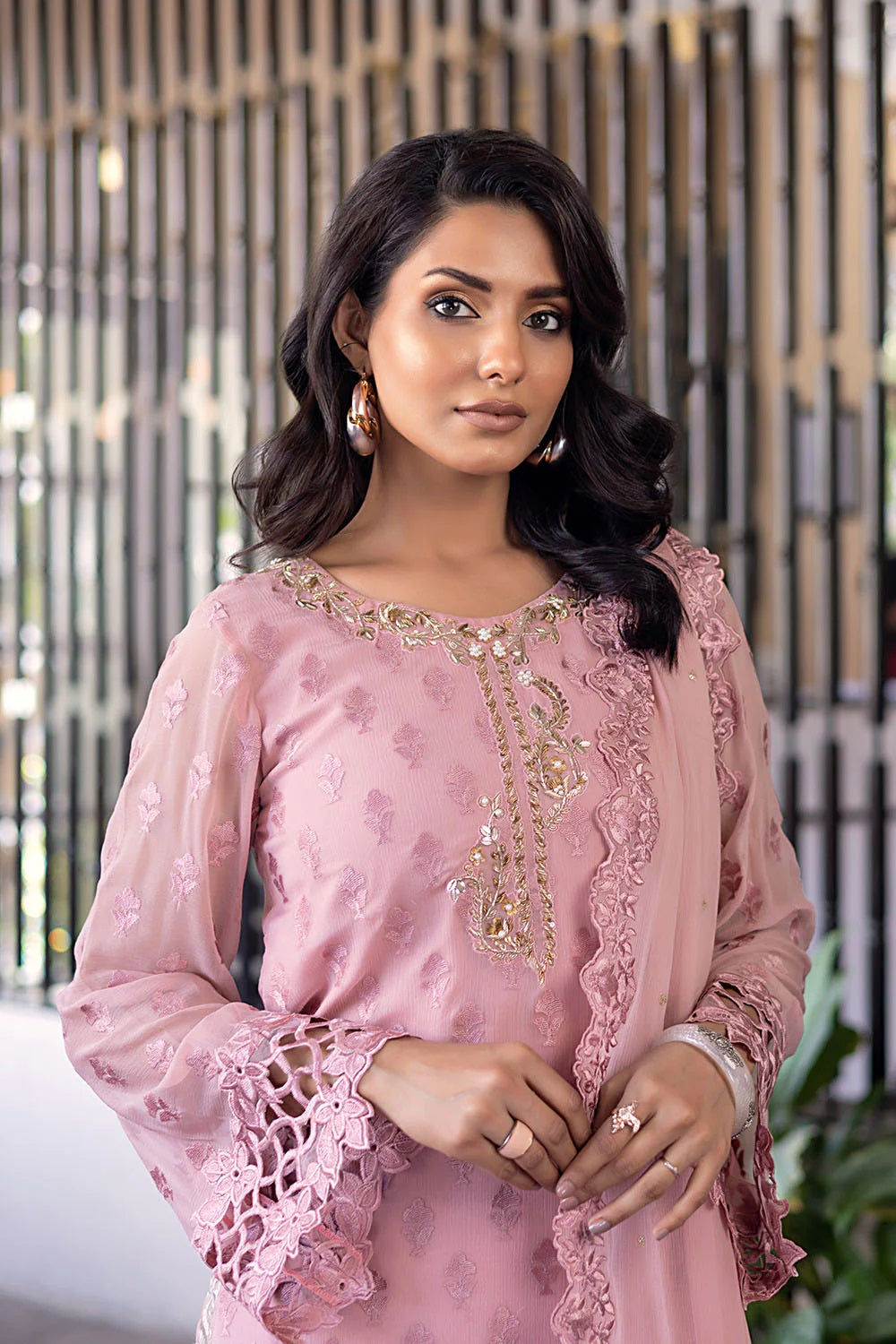 Ensembles By Azure Embroidered Chiffon Suits Unstitched 4 Piece AZES - 96 Florid Charm