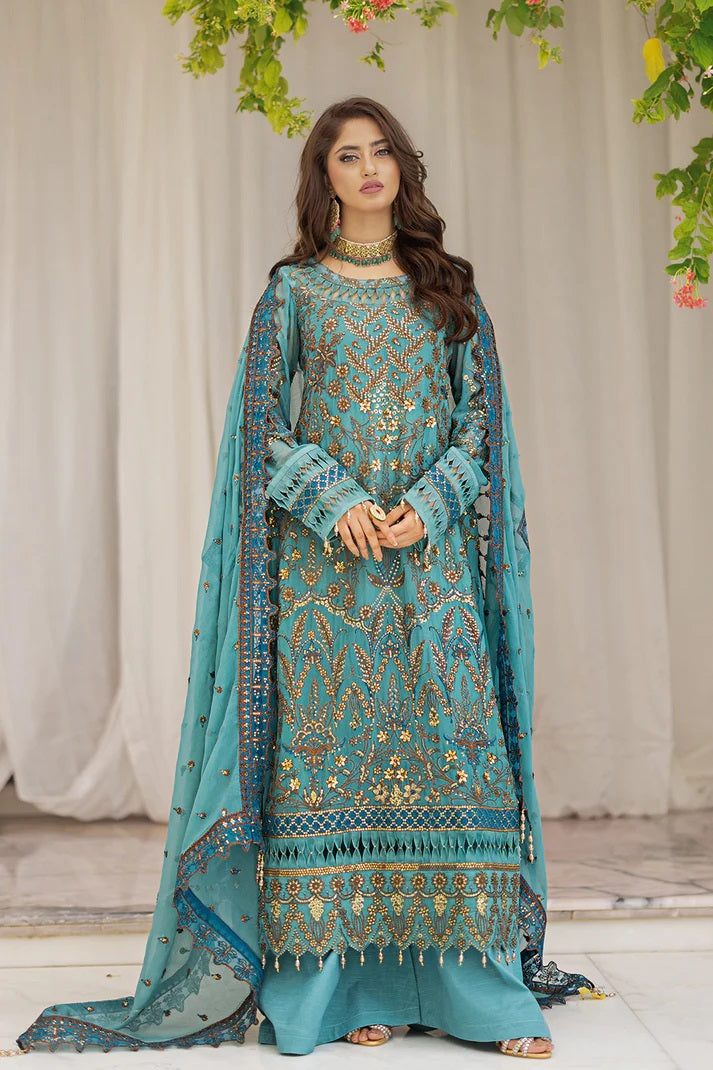 Ishq Aatish by Emaan Adeel Embroidered Chiffon Suits Unstitched 3 Piece EA23IA-09 Anaya - Luxury Collection