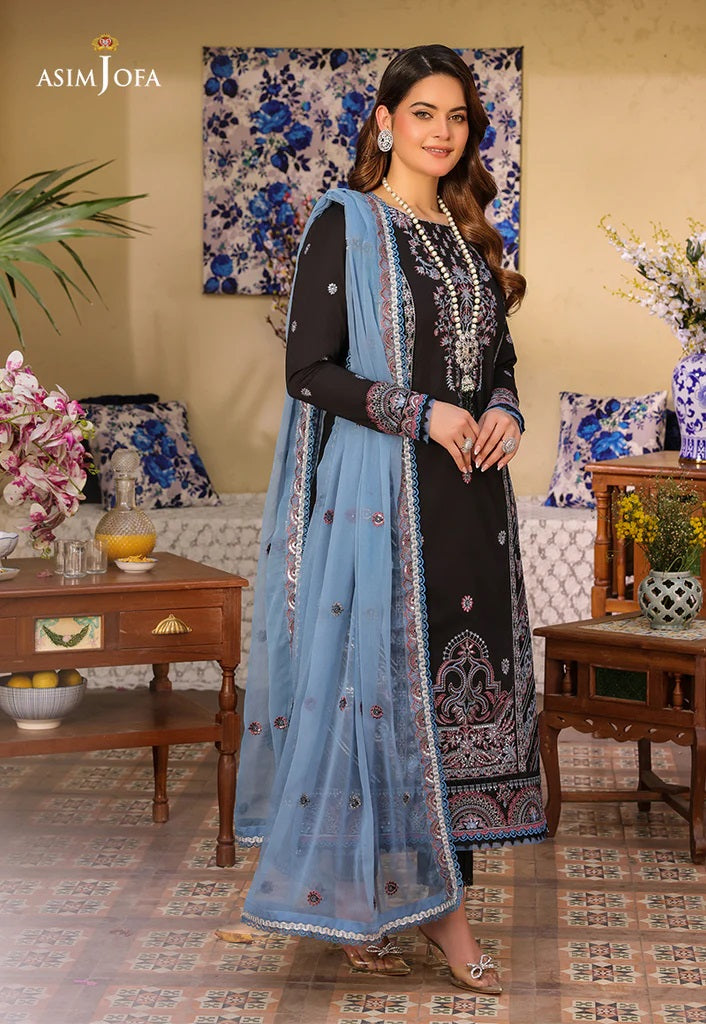 Zarq Barq By Asim Jofa Embroidered Suits Unstitched 3 Piece AJZB-09 - Eid Collection