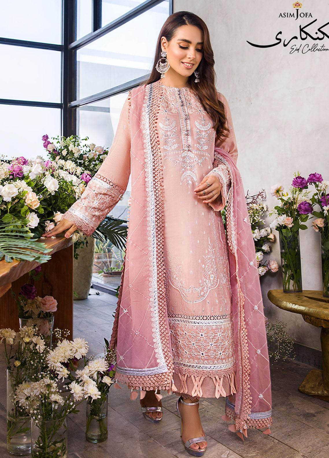Asim Jofa Embroidered Cotton Suits Unstitched 3 Piece AJCK-09 - Eid Collection