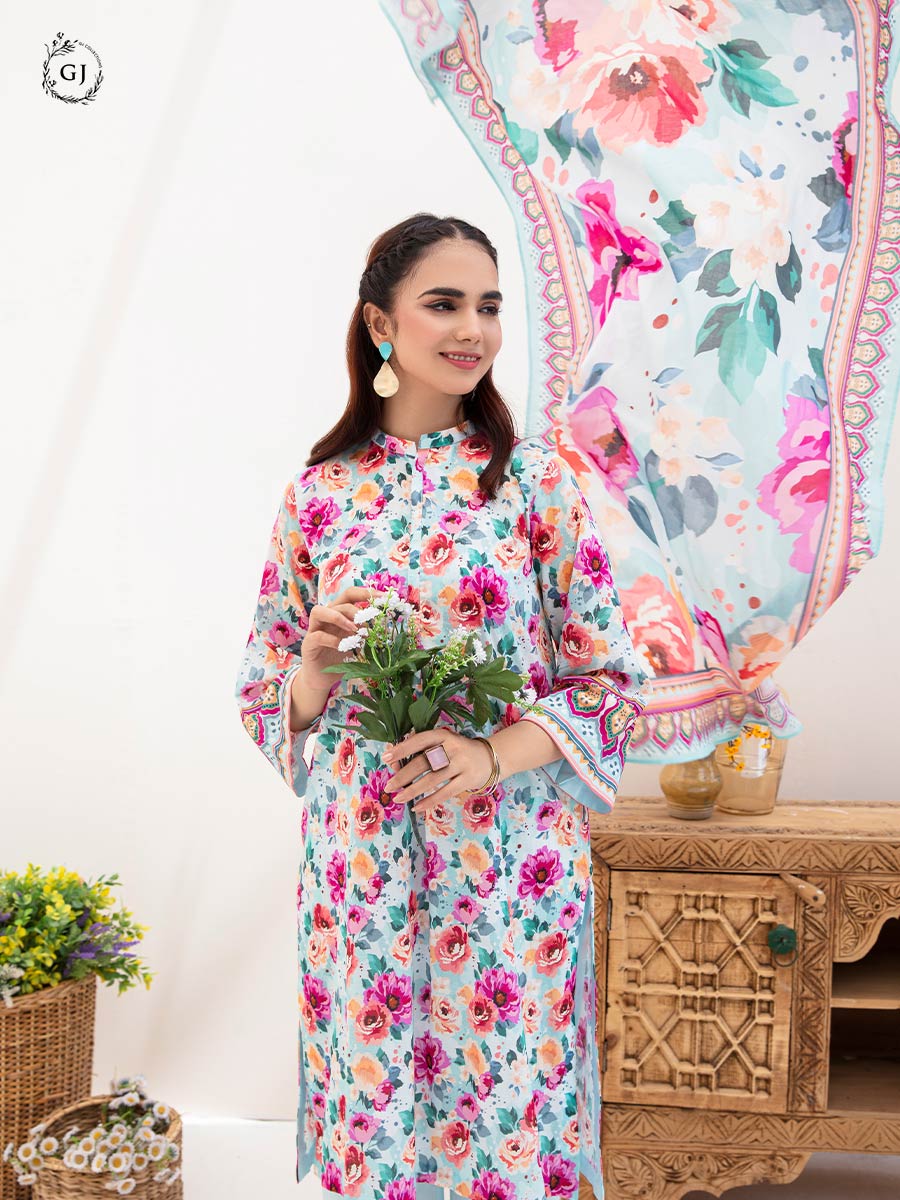 Aviva by GJ Digital Printed Lawn 2 piece Unstitched - GJAV23-A9