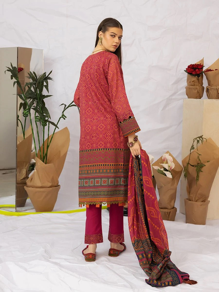 Aghaaz by Salitex Printed Lawn Dress 3 Piece Unstitched - UNS23AC009UT