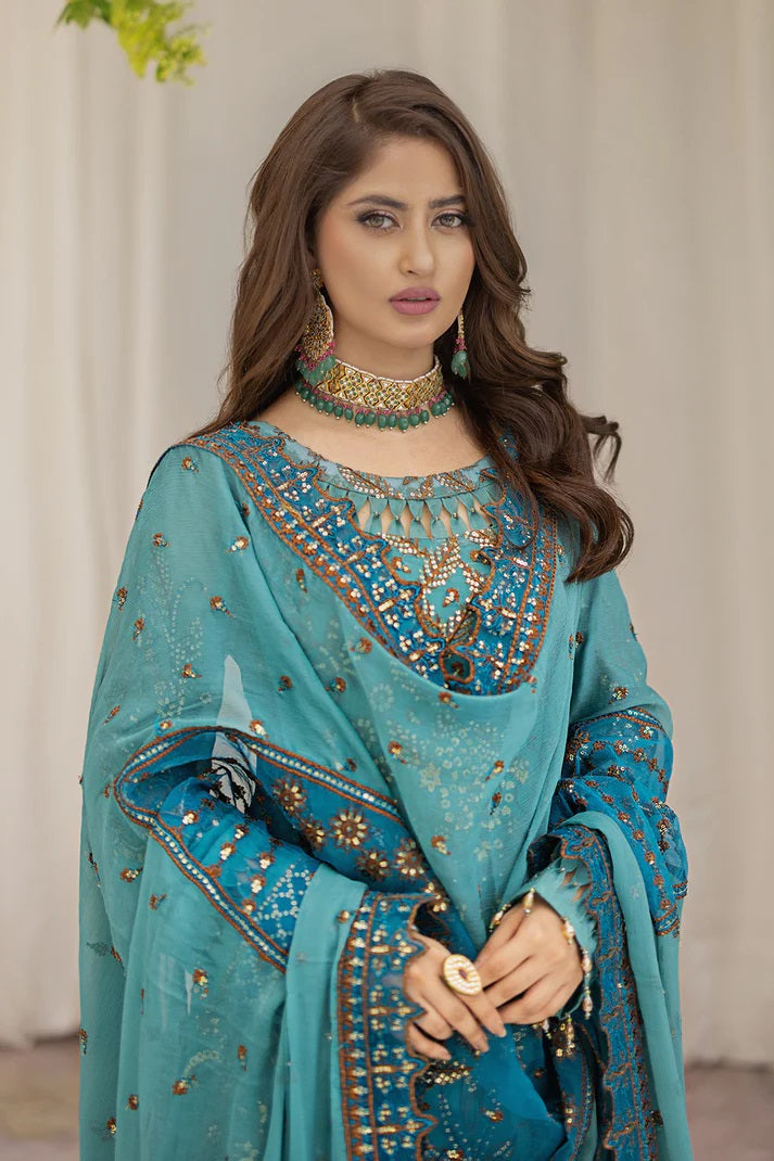 Ishq Aatish by Emaan Adeel Embroidered Chiffon Suits Unstitched 3 Piece EA23IA-09 Anaya - Luxury Collection
