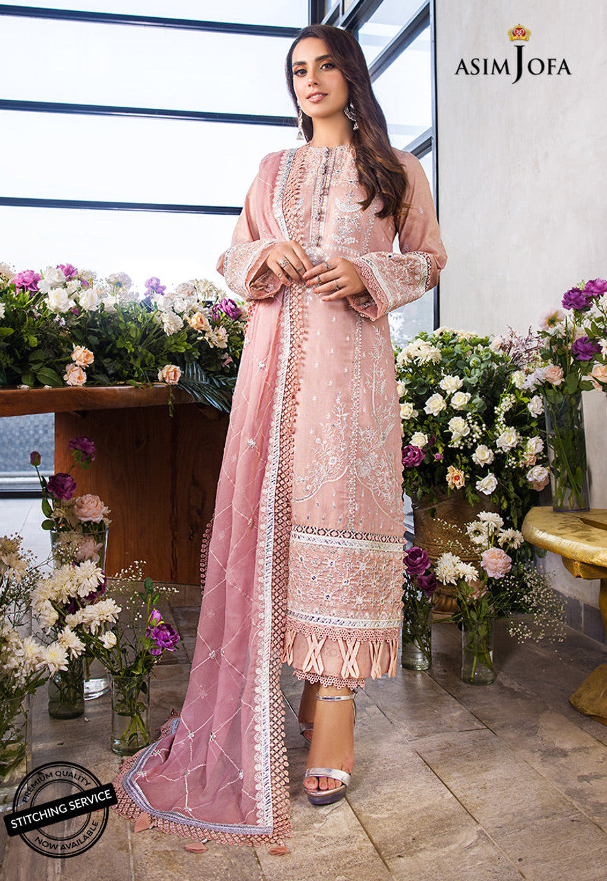 Asim Jofa Embroidered Cotton Suits Unstitched 3 Piece AJCK-09 - Eid Collection