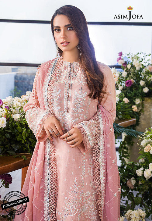 Asim Jofa Embroidered Cotton Suits Unstitched 3 Piece AJCK-09 - Eid Collection