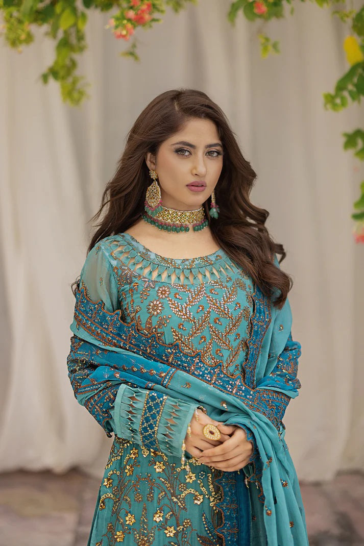 Ishq Aatish by Emaan Adeel Embroidered Chiffon Suits Unstitched 3 Piece EA23IA-09 Anaya - Luxury Collection