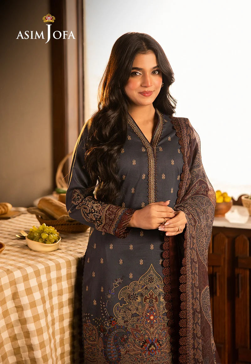 Asim Jofa Essential Embroidered Lawn 3 Piece Unstitched Dress - AJUBJ-04 Summer Collection