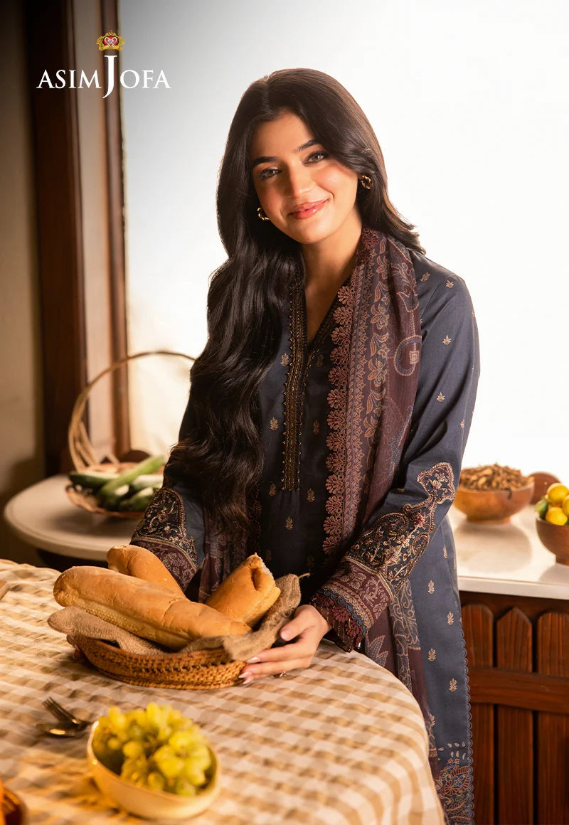 Asim Jofa Essential Embroidered Lawn 3 Piece Unstitched Dress - AJUBJ-04 Summer Collection