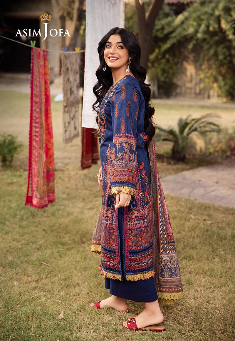Asim Jofa Essential Embroidered Lawn 3 Piece Unstitched Dress - AJUBJ-08 Summer Collection