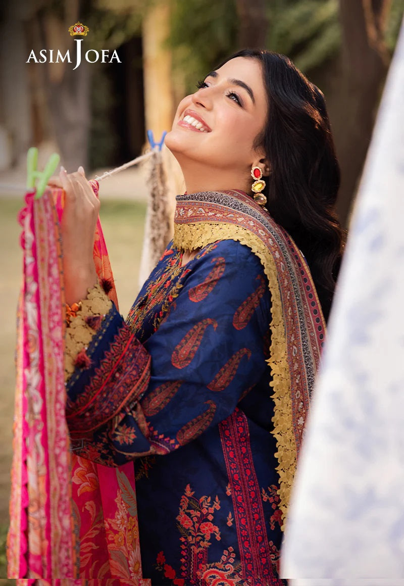 Asim Jofa Essential Embroidered Lawn 3 Piece Unstitched Dress - AJUBJ-08 Summer Collection