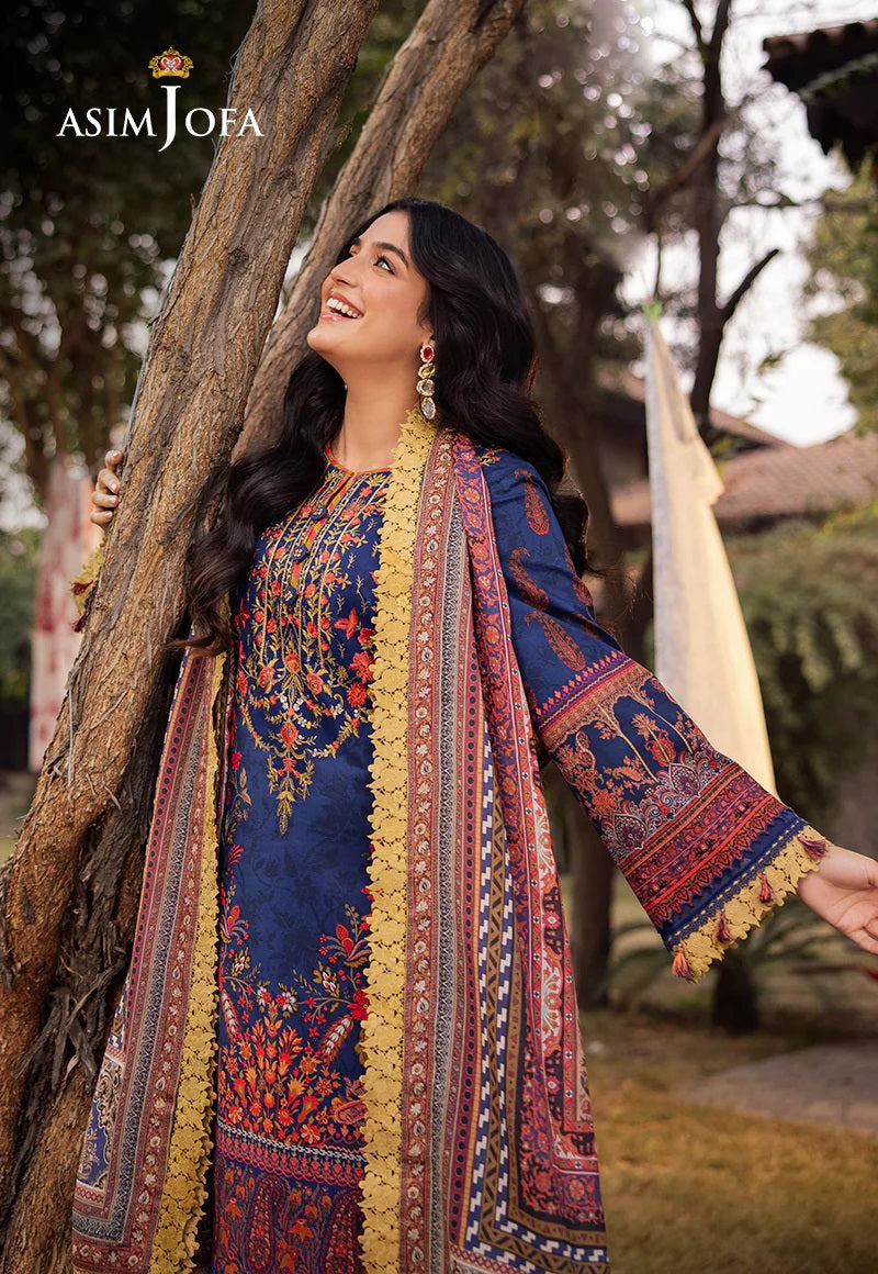 Asim Jofa Essential Embroidered Lawn 3 Piece Unstitched Dress - AJUBJ-08 Summer Collection