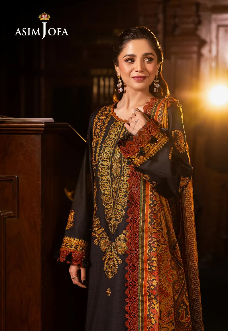 Asim Jofa Essential Embroidered Lawn 3 Piece Unstitched Dress - AJUBJ-12 Summer Collection