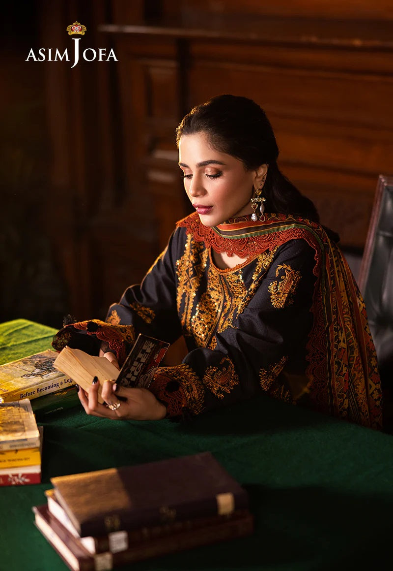 Asim Jofa Essential Embroidered Lawn 3 Piece Unstitched Dress - AJUBJ-12 Summer Collection