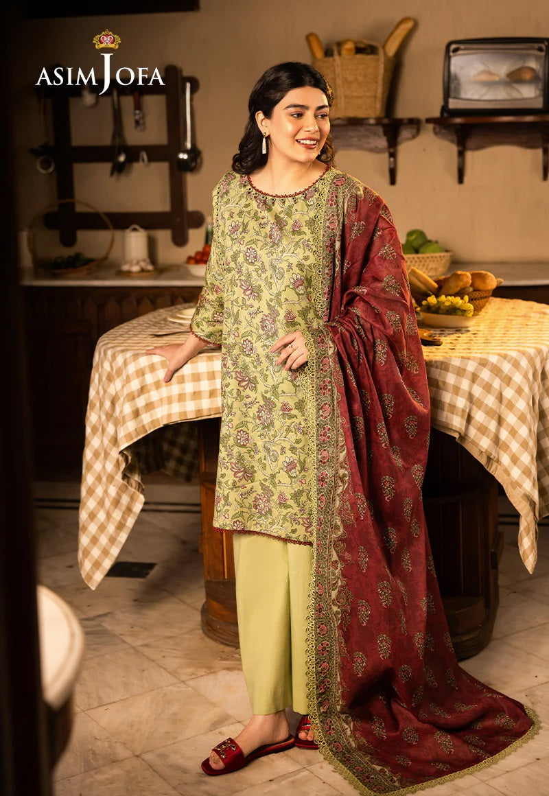 Asim Jofa Essential Printed Lawn 3 Piece Unstitched Dress - AJUBJ-31 Summer Collection