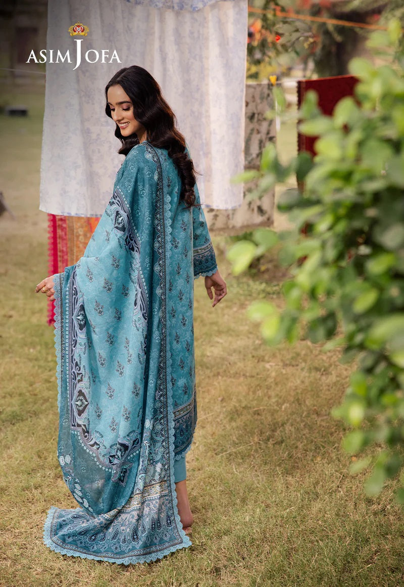Asim Jofa Essential Printed Lawn 3 Piece Unstitched Dress - AJUBJ-46 Summer Collection